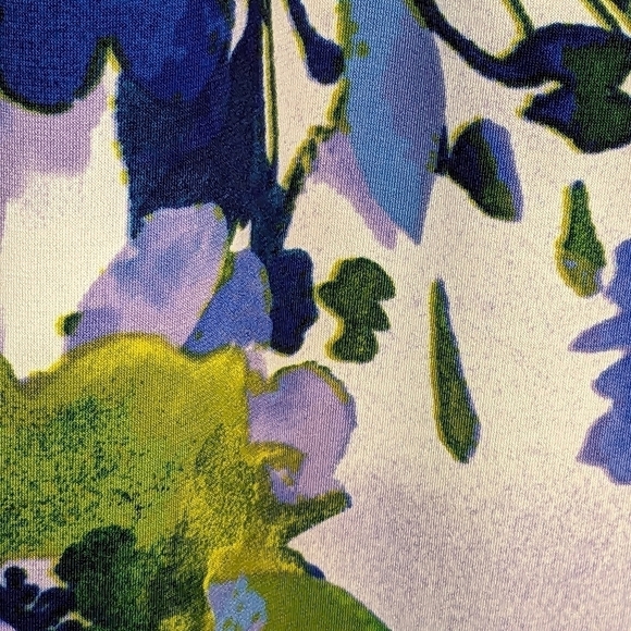 Susan Graver Women's Long Sleeve Stretch Knit Floral Print Sz L Top Tie Front B6 - Picture 6 of 12